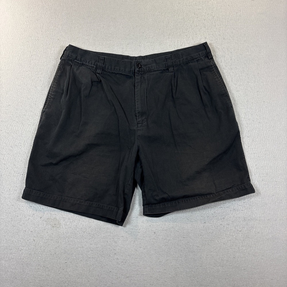 Nautica Rigger Mens Black Pleated Classic Fit‎ Shorts 38W
